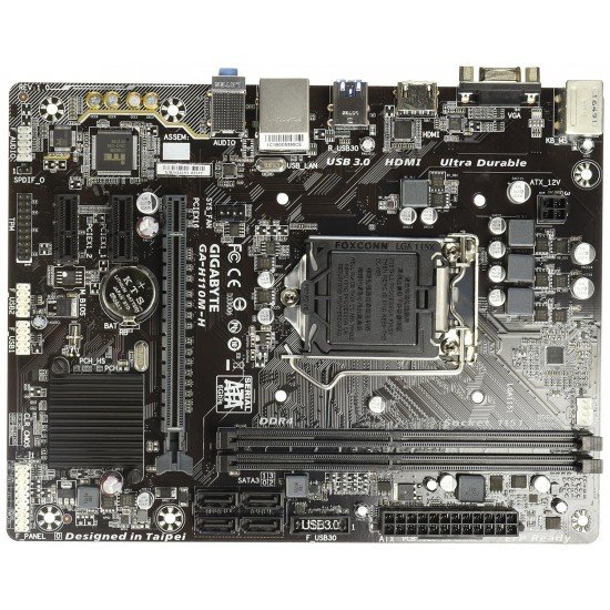 Gigabyte GA-H110M-H MicroATX Motherboard Socket LGA 115 DDR4 (6th and 7th Gen Intel Processor Support) Gigabyte GA-H110M-H MicroATX Motherboard Socket LGA 115 DDR4 (6th and 7th Gen Intel Processor Support)
