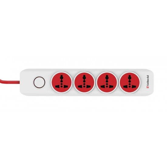 Goldmedal I-Design 4X1 Power Strip With 4 International Sockets, Master Switch, Indicator And 2M Cord - White, 240 Volts Goldmedal I-Design 4X1 Power Strip With 4 International Sockets, Master Switch, Indicator And 2M Cord - White, 240 Volts