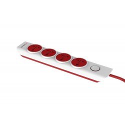 Goldmedal I-Design 4X1 Power Strip With 4 International Sockets, Master Switch, Indicator And 2M Cord - White, 240 Volts