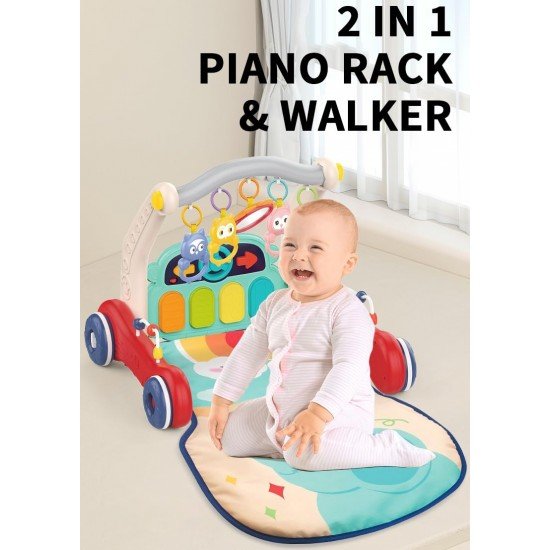 2 in 1 Musical Baby Play Gym with Convertible Walker| Push Walker with Play Piano, Lights, Rattles 2 in 1 Musical Baby Play Gym with Convertible Walker| Push Walker with Play Piano, Lights, Rattles