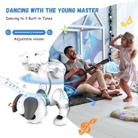 Remote Control Robotic Dog for Dance, Barks, Walks Electronic Pet Dog for All Ages Boys and Girls Gifts