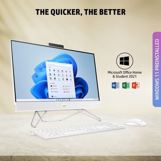HP All-in-One 12th Gen Intel Core i3-23.8 inch(60.5 cm) 8GB RAM/512GB SSD/FHD, Micro-Edge, Anti-Glare Display/Wireless Keyboard & Mouse/Intel UHD Graphics/Win 11/5.37 Kg, 24-cb1901in