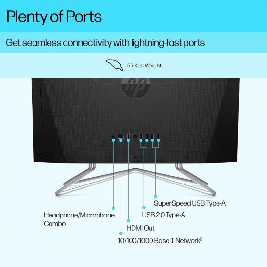 HP All-in-One PC 12th Gen Intel Core i3-1215U 21.5 inch(54.6cm) FHD 8GB RAM, 512GB SSD, Intel UHD Graphics, 510 Black Wireless Keyboard and Mouse Combo (Win 11, MSO, Jet Black, 5.7 Kg) 22-dd2115in HP All-in-One PC 12th Gen Intel Core i3-1215U 21.5 inch(54.6cm) FHD 8GB RAM, 512GB SSD, Intel UHD Graphics, 510 Black Wireless Keyboard and Mouse Combo (Win 11, MSO, Jet Black, 5.7 Kg) 22-dd2115in