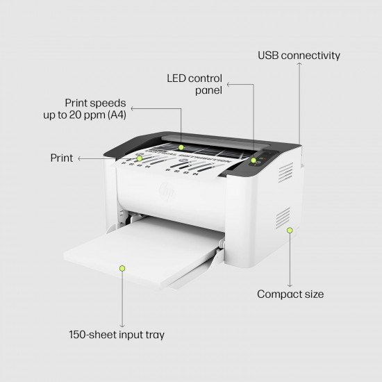 HP Laser 1008a Printer, Single Function, Print, Hi-Speed USB 2.0, Up to 21 ppm, 150-sheet Input Tray, 100-sheet Output Tray, 10,000-page Duty Cycle, 1-Year Warranty, Black and White, 714Z8A HP Laser 1008a Printer, Single Function, Print, Hi-Speed USB 2.0, Up to 21 ppm, 150-sheet Input Tray, 100-sheet Output Tray, 10,000-page Duty Cycle, 1-Year Warranty, Black and White, 714Z8A