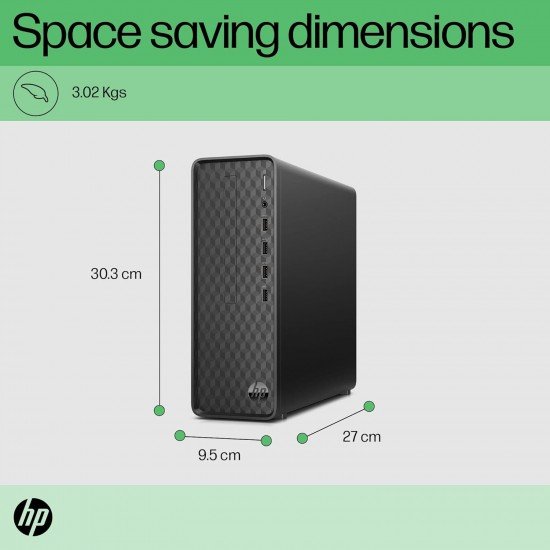 HP Slim Tower 12th Gen Intel Core i5-12400 (8GB RAM/512GB SSD/Black Wired Keyboard & Mouse/Intel UHD Graphics 730/Windows 11/MS Office 21/Dark Black,3 Years Warranty), S01-pF2123in HP Slim Tower 12th Gen Intel Core i5-12400 (8GB RAM/512GB SSD/Black Wired Keyboard & Mouse/Intel UHD Graphics 730/Windows 11/MS Office 21/Dark Black,3 Years Warranty), S01-pF2123in