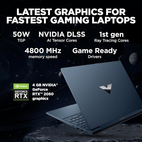 HP Victus Gaming Laptop, AMD Ryzen 5 7535HS, 4GB RTX 2050 GPU, 15.6-inch (39.6 cm), FHD, MSO, 144Hz, 16GB DDR5, 512GB SSD, Backlit KB, B&O, 9ms Response time, Dual Speakers (Blue, 2.37 kg), fb1017AX HP Victus Gaming Laptop, AMD Ryzen 5 7535HS, 4GB RTX 2050 GPU, 15.6-inch (39.6 cm), FHD, MSO, 144Hz, 16GB DDR5, 512GB SSD, Backlit KB, B&O, 9ms Response time, Dual Speakers (Blue, 2.37 kg), fb1017AX