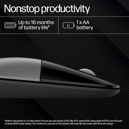HP Z3700 USB Wireless Mouse/2.4GHz Wireless Connection/ 1200DPI (Silver) HP Z3700 USB Wireless Mouse/2.4GHz Wireless Connection/ 1200DPI (Silver)