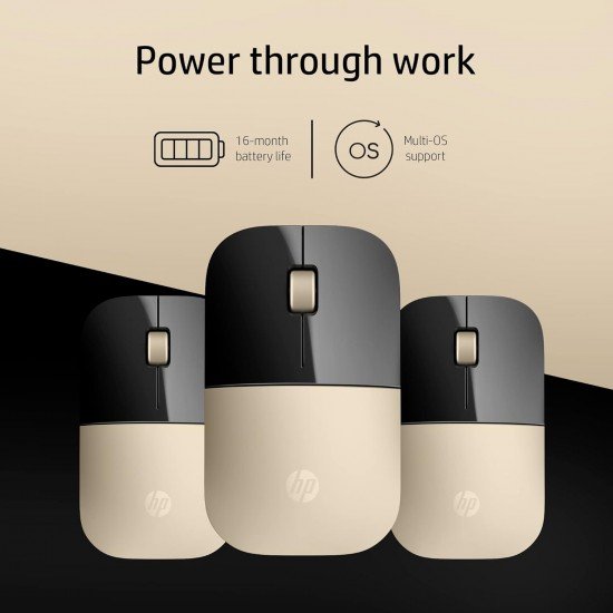 HP Z3700 Wireless Optical Mouse with USB Receiver and 2.4GHz Wireless Connection (Modern Gold) HP Z3700 Wireless Optical Mouse with USB Receiver and 2.4GHz Wireless Connection (Modern Gold)