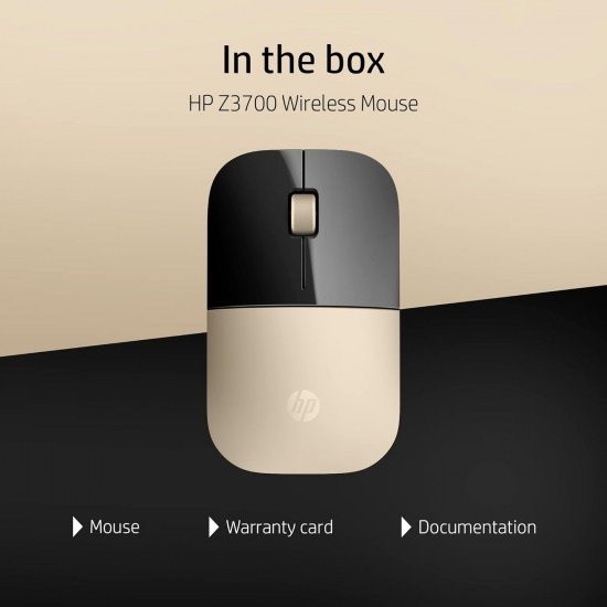 HP Z3700 Wireless Optical Mouse with USB Receiver and 2.4GHz Wireless Connection (Modern Gold) HP Z3700 Wireless Optical Mouse with USB Receiver and 2.4GHz Wireless Connection (Modern Gold)