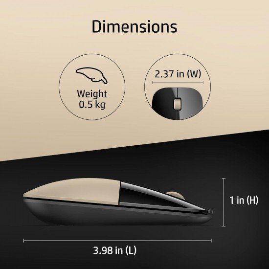 HP Z3700 Wireless Optical Mouse with USB Receiver and 2.4GHz Wireless Connection (Modern Gold) HP Z3700 Wireless Optical Mouse with USB Receiver and 2.4GHz Wireless Connection (Modern Gold)
