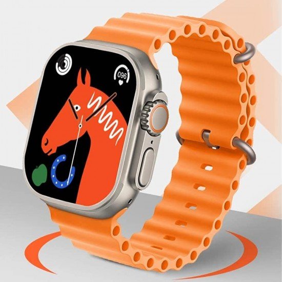 Ultra Seris 8 Smart Watch Men Two Watch NFC Door Unlock Smartwatch Bluetooth Call Wireless Charge Fitness Bracelet (Ultra T-800 Orange)