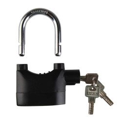 Inditradition High Security Alarm Padlock | Multipurpose Use, 110dba Alarm Sound, 3 Keys (Black)
