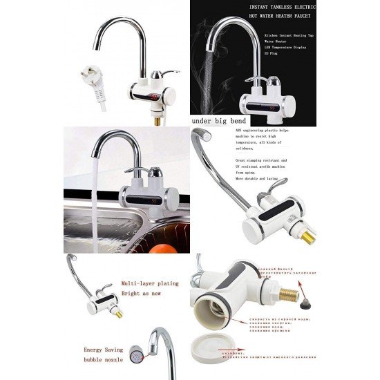 Instant-Electric-Water-Heater-Faucet-HOt-Tap-with-Shower-HOme-Kitchen-BathrOOm-LED-Temperature-Electric-Heating-Tankless-Water-Heaters-Elimator-Professional (Heater) Instant-Electric-Water-Heater-Faucet-HOt-Tap-with-Shower-HOme-Kitchen-BathrOOm-LED-Temperature-Electric-Heating-Tankless-Water-Heaters-Elimator-Professional (Heater)