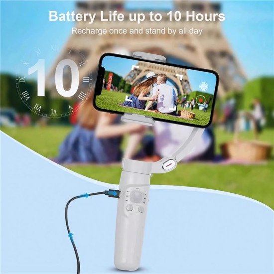 3-Axis Gray Smartphone Gimbal - Wide Angle Handheld Vlogging Stabilizer 