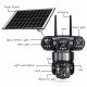 Supar 3 Lens Solar 4G Powered PTZ Outdoor CCTV Camera | 360° View | Color Night Vision | Two Way Audio | 4G SIM-Based Security Camera for Home with Mobile App V380 Pro (3 Lens Solar)