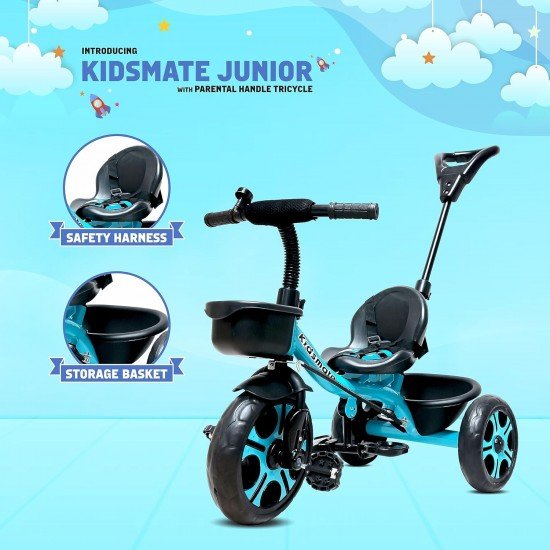 Tricycle with Parental Control, Storage Basket, Cushion Seat and Seat Belt for 12 Months to 48 Months Boys/Girls/Carrying Capacity Upto 30 Kgs (Color May Vary) Tricycle with Parental Control, Storage Basket, Cushion Seat and Seat Belt for 12 Months to 48 Months Boys/Girls/Carrying Capacity Upto 30 Kgs (Color May Vary)