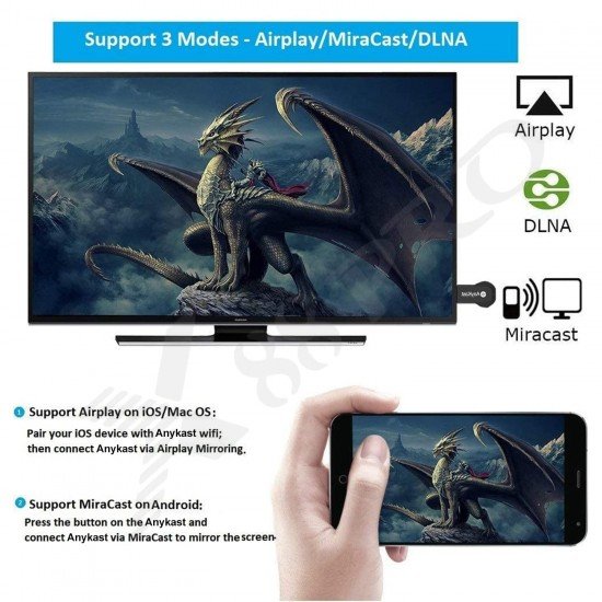 Wi-Fi Display Dongle | DLNA Wireless HDMI Screen Mirroring WiFi Adaptor (CROMECAST) Wi-Fi Display Dongle | DLNA Wireless HDMI Screen Mirroring WiFi Adaptor (CROMECAST)