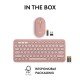 Logitech Pebble 2 Combo, Wireless Keyboard and Mouse, Quiet and Portable (Tonal Rose)