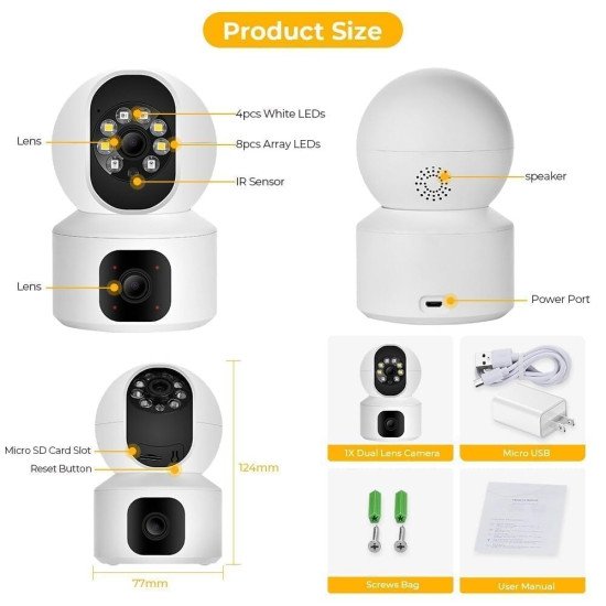 MacCam 5MP Indoor WiFi Smart CCTV Camera for Home | Full HD | Color Night Vision | Two Way Audio  