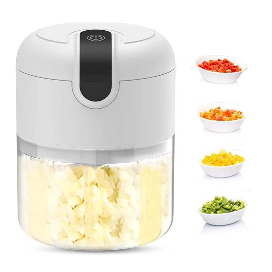 Mini Electric Food Chopper 250ml with 3 Sharp Blades ,USB Rechargeable Garlic & Vegetable Chopper  