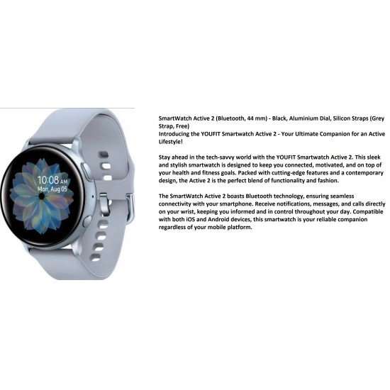 SmartWatch Active 2 (Bluetooth, 44 mm) - Black, Aluminium Dial, Silicon Straps  