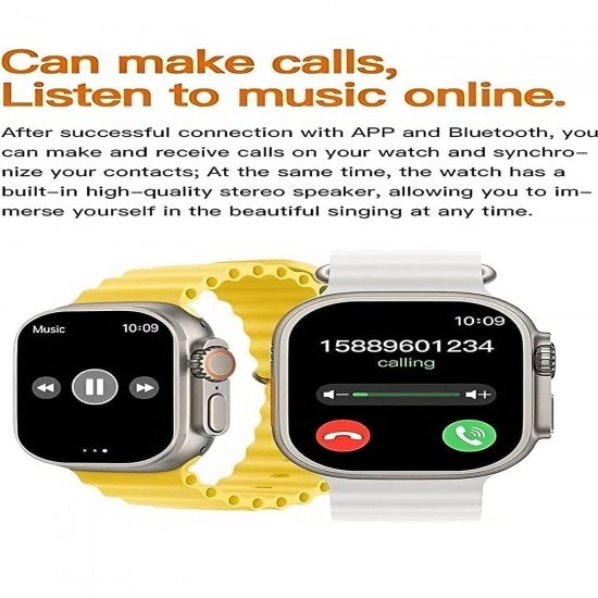 Large 2.19 inch Display Watch 9 Ultra 49mm Unisex Smart Watch Series 8 Sport NFC Bluetooth Call Waterproof for Blood Oxygen & Blood Pressure, Steps, Calories, Distance (Pack of 1) Large 2.19 inch Display Watch 9 Ultra 49mm Unisex Smart Watch Series 8 Sport NFC Bluetooth Call Waterproof for Blood Oxygen & Blood Pressure, Steps, Calories, Distance (Pack of 1)