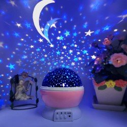 Plastic Star Master Projector With Usb Wire Colorful Romantic Led Star Master Sky Star Night Projector Bed Light Lamp (Assorted Color)