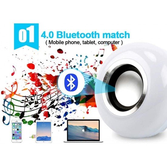 Wireless LED Light Bulb Speaker, Smart Bluetooth Music with Remote Control  