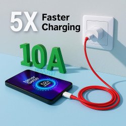 Vali 100W, 10 Amp USB A to Type C Charging and Data Cable, Compatible with all models 