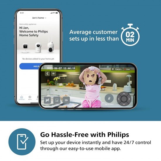 PHILIPS 3MP Wi-Fi CCTV HSP3500 Indoor 360° Security Camera | 2K(1296p) Resolution | Pan, Tilt & Zoom | 2 Way Talk | Motion & Sound Detect | 2 Year Brand Replacement Warranty PHILIPS 3MP Wi-Fi CCTV HSP3500 Indoor 360° Security Camera | 2K(1296p) Resolution | Pan, Tilt & Zoom | 2 Way Talk | Motion & Sound Detect | 2 Year Brand Replacement Warranty