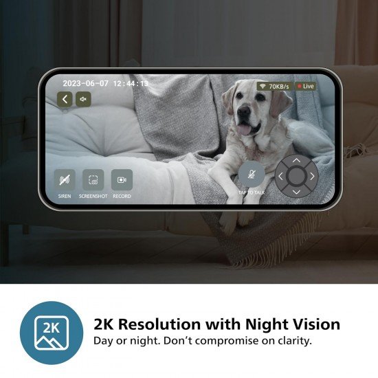 PHILIPS 3MP Wi-Fi CCTV HSP3500 Indoor 360° Security Camera | 2K(1296p) Resolution | Pan, Tilt & Zoom | 2 Way Talk | Motion & Sound Detect | 2 Year Brand Replacement Warranty PHILIPS 3MP Wi-Fi CCTV HSP3500 Indoor 360° Security Camera | 2K(1296p) Resolution | Pan, Tilt & Zoom | 2 Way Talk | Motion & Sound Detect | 2 Year Brand Replacement Warranty