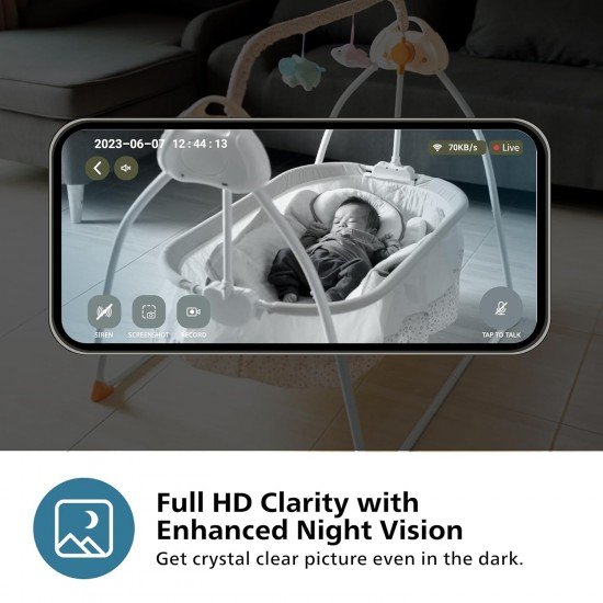 PHILIPS WiFi HSP1000 Fixed Indoor Security Camera | Full HD 2MP | 2-Way Talk | Motion Detect | Night Vision| SD Card | AES-128bit Encryption | 2 Year Brand Replacement Warranty PHILIPS WiFi HSP1000 Fixed Indoor Security Camera | Full HD 2MP | 2-Way Talk | Motion Detect | Night Vision| SD Card | AES-128bit Encryption | 2 Year Brand Replacement Warranty