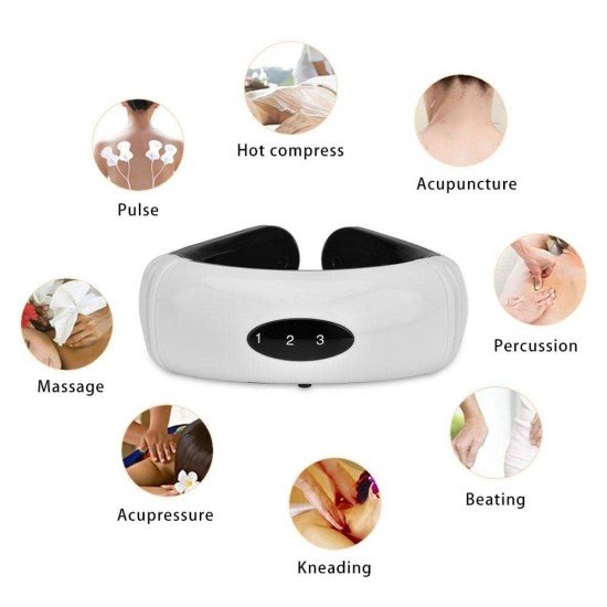 Neck Massager for Pain and Stress Relief Electric Pulse Acupoint Magnetic Therapy Massager (Multicolor) (pack of 1) Neck Massager for Pain and Stress Relief Electric Pulse Acupoint Magnetic Therapy Massager (Multicolor) (pack of 1)