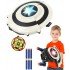 Superhero Dart Shooting Shield with Lights and 6 Darts Toy Foam Blasters Transforming Shield Shooter Pull Handle to Expand Shooting Game for Kids Teens Adults Boys Girls