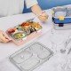 Lunch Box Sealed Leakage Proof Stainless Steel Lunch Box with Fork,Chopstick & Spoon Lid Office Food Container 3 Compartment for School Kids and Adults, 750ml Lunch Box Sealed Leakage Proof Stainless Steel Lunch Box with Fork,Chopstick & Spoon Lid Office Food Container 3 Compartment for School Kids and Adults, 750ml