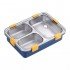 Lunch Box Sealed Leakage Proof Stainless Steel Lunch Box with Fork,Chopstick & Spoon Lid Office Food Container 3 Compartment for School Kids and Adults, 750ml