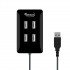 Quantum QHM6633 4-Port Hi-Speed USB Hub with 480 Mbps Speed (Multicolor) Color May Vary
