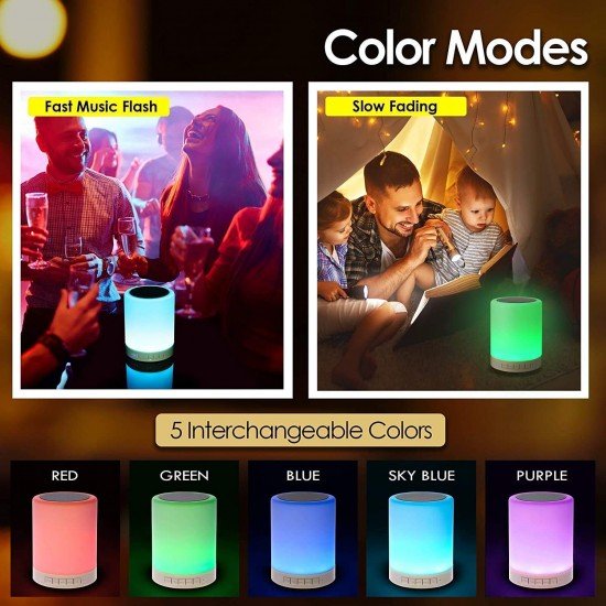 LED Touch Lamp Bluetooth Speaker, Wireless HiFi Speaker Light, USB Rechargeable Portable with TWS LED Touch Lamp Bluetooth Speaker, Wireless HiFi Speaker Light, USB Rechargeable Portable with TWS