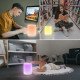 Mini Bluetooth Speaker Wireless with LED Light, Dimmable LED Night Light, 6 Color Modes, Type-C Charging