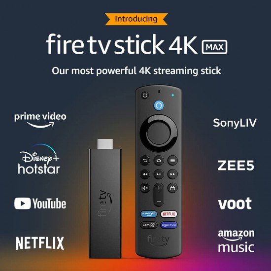 Fire TV Stick 4K Max streaming device, Wi-Fi 6, Alexa Voice Remote Fire TV Stick 4K Max streaming device, Wi-Fi 6, Alexa Voice Remote
