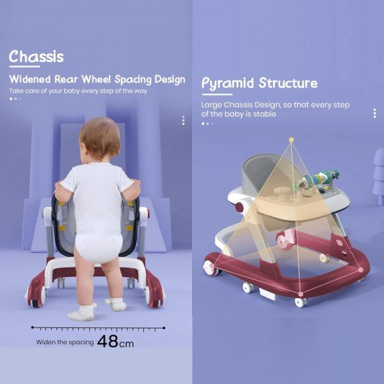 Baby Walker 2-in-1 for 6-18 Months Girsl and Boys, Infant & Baby Activity Walker, Adjustable Height, Musical Tray (Color May Vary) Baby Walker 2-in-1 for 6-18 Months Girsl and Boys, Infant & Baby Activity Walker, Adjustable Height, Musical Tray (Color May Vary)