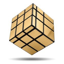 Cubes 3x3 High Speed Sticker Less Magic Puzzle Cube Game Toy (Mirror Golden)