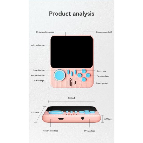  G7 Retro Handheld Gaming Console for Kids & Adults | 666-in-1 Built-in Classic Video Games | Rechargeable Portable Game Player  