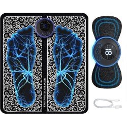 Mini Massage Machine mini massager portable rechargeable full body massager for pain relief with 8 Mode Ems neck cervical massager (FOOT-MASSAGER-COMBO-1) (FOOT MASSAGER)