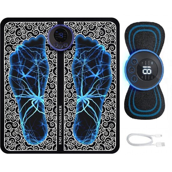 Mini Massage Machine mini massager portable rechargeable full body massager for pain relief with 8 Mode Ems neck cervical massager (FOOT-MASSAGER-COMBO-1) (FOOT MASSAGER) Mini Massage Machine mini massager portable rechargeable full body massager for pain relief with 8 Mode Ems neck cervical massager (FOOT-MASSAGER-COMBO-1) (FOOT MASSAGER)