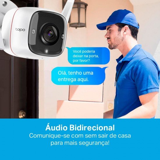 TP-LINK Tapo 4MP 2K QHD (2560x1440) Outdoor CCTV Security Wi-Fi Smart Camera -Alexa Enabled -Weatherproof -Full Color Starlight Night Vision -2-Way Audio -up to 512GB SD Storage -Tapo C320Ws- White