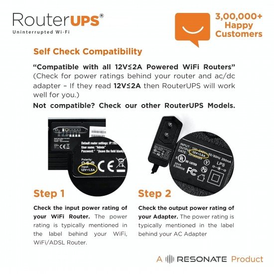 TP Link Router and Resonate CRU12V2A Router UPS