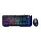 TVS ELECTRONICS Champ Blitz Gaming Keyboard Combo Wired Keyboard & Mouse Rainbow Backlight with 10 Color Options |Multimedia Hotkeys |19 Anti-ghosting Key |Braided USB Cable |Mouse DPI-1600/3200/7200