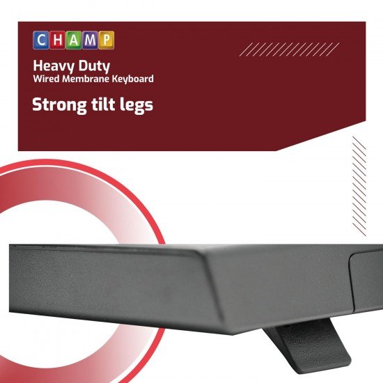 TVS ELECTRONICS Champ Heavy Duty Membrane Wired Keyboard | Array of 104 Keys |Multimedia Functions|Membrane Keys| Compatible|Smooth Handling|Lightweight|Plug|SND Play USB Connectio |Sculpted Key Cap