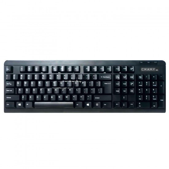 TVS ELECTRONICS Champ USB XL Keyboard, Membrane Key Switches For Silent & Comfortable Use, More Than 10 Million Key Strokes, Laser Etched Characters On Key Caps, Enabled Rupee symbols, Sculpted Keycap TVS ELECTRONICS Champ USB XL Keyboard, Membrane Key Switches For Silent & Comfortable Use, More Than 10 Million Key Strokes, Laser Etched Characters On Key Caps, Enabled Rupee symbols, Sculpted Keycap
